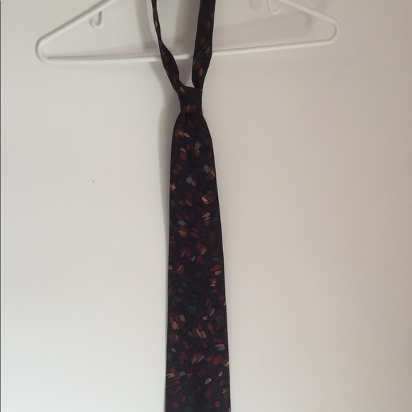 Vintage Oscar De La‎ Renta Purple Abstract Art Neck Tie - Picture 3 of 6